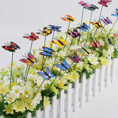 50-10 Uds mariposa de simulación estacas de mariposa coloridas hogar jardín patio planta maceta decoración de mariposa multiusos