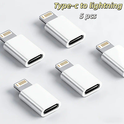 Paquete de 5 Adaptadores de Carga Tipo-C Hembra a Lightning Macho para iPhone Serie 14-11, iPad y AirPods