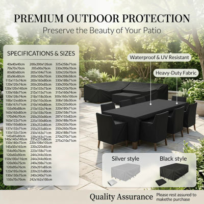 Funda práctica para muebles de jardín, tamaño 230, impermeable, resistente, anti-UV y a prueba de polvo, se adapta a sillas, sofás y mesas de patio