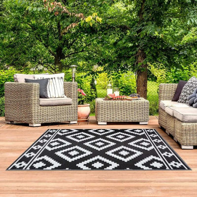 Alfombras para exteriores VIKAMA, alfombra impermeable para jardín y patio, alfombra para interiores y exteriores, para caravana, balcón, patio trasero, decoración del hogar