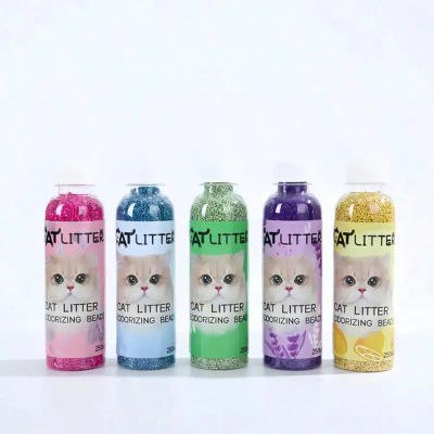 Cuentas desodorizantes de arena para gatos con aroma fresco: eliminador de olores natural a base de plantas para ocasiones de mascotas limpias y fragantes