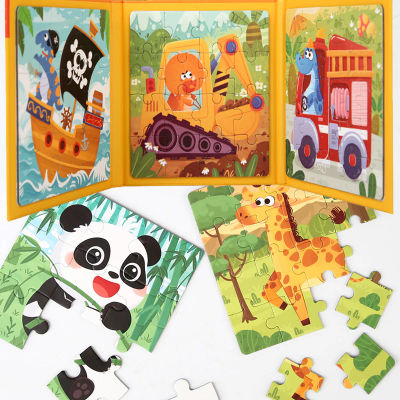 Juegos de rompecabezas magnéticos para niños, rompecabezas de animales de dibujos animados silencioso y ocupado, juguetes educativos Montessori para bebés, regalos tempranos para niños
