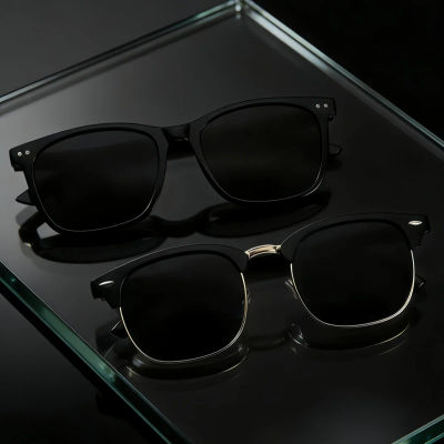 2 pares de gafas de sol de moda, estilo europeo y americano, retro, unisex, clásicas, Y2K, modernas, versátiles, con protección solar, montura ligera.