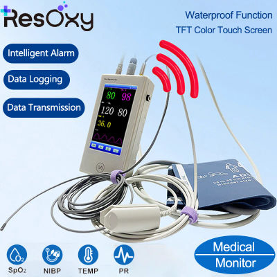 Monitor de signos vitales médicos Resoxy para SPO2 NIBP TEMP PR monitoreo de pacientes alarma inteligente Mini Monitor portátil impermeable