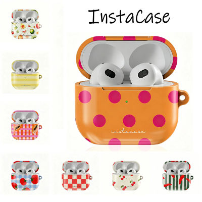 InstaCase Tangerine - Funda protectora brillante HD a prueba de golpes para auriculares AirPods 1, 2, 3, Pro, Pro2 con gancho de metal