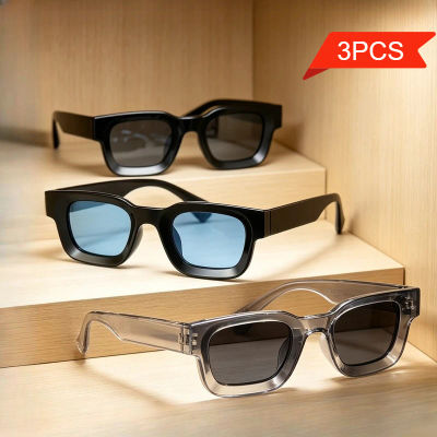 1/3 pares de gafas de sol rectangulares pequeñas, gafas de sol cuadradas de marca vintage, gafas de sol negras para hombre y mujer, protección UV400, gafas unisex.