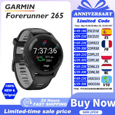 Reloj Deportivo Garmin Forerunner 265, GPS para Exteriores, Running, Fitness, Maratón, Natación, Monitor de Ritmo Cardíaco, Oxígeno en Sangre, Smartwatch