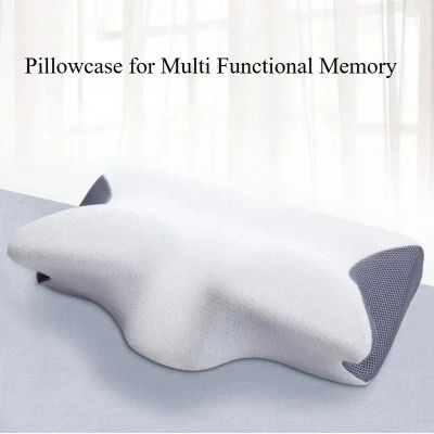 Funda de almohada cervical Funda de almohada en forma de mariposa Funda de almohada de cama suave y transpirable Adecuada para el hogar, el hotel y el hospital