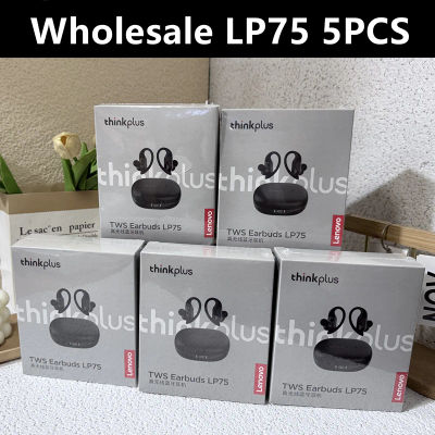 Lenovo LP75 Bluetooth 5.3 TWS Auriculares deportivos inalámbricos con micrófonos, control de botones, pantalla LED de alimentación, sonido estéreo Hifi