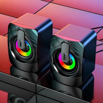 Altavoces estéreo HIFI con cable Usb, altavoces para PC, Caixa De Som con cable USB y luces RGB, Control De volumen, sistema De Audio De escritorio AUX-in De 3,5mm