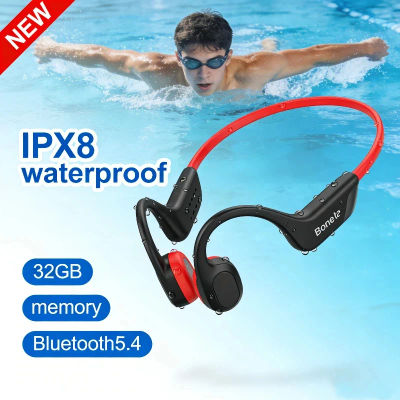 Auriculares de Conducción Ósea IPX8 Bluetooth 5.4, Auriculares Deportivos Inalámbricos Resistentes al Agua con Micrófono para Natación, Correr, Fitness, Gimnasio 2026