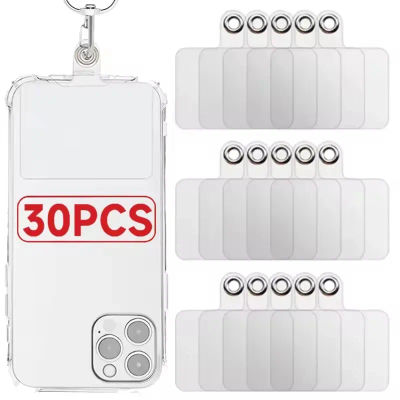 Cordón de teléfono Flexible mate transparente, tarjeta de teléfono móvil, lengüetas de sujeción universales, parches de correa colgante, junta de Clips de cable