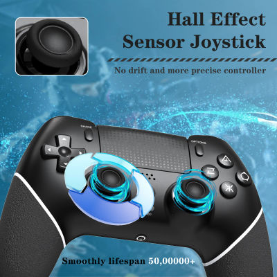 Para PS4 Gamepad controlador de juegos inalámbrico efecto Hall Joystick función Turbo para PS4 Slim Pro Bluetooth Joypad Accesorios