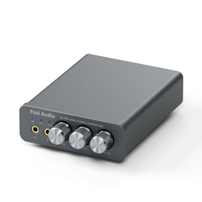 Fosi Audio K5 PRO USB Gaming DAC con micrófono amplificador de auriculares Mini Audio DAC para PS5 altavoces activos alimentados por escritorio