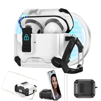 Funda de auriculares con interruptor automático magnético para Airpods Pro 2, cubierta de auriculares de carga inalámbrica a prueba de golpes para Air Pod 4 3 2 1 Pro