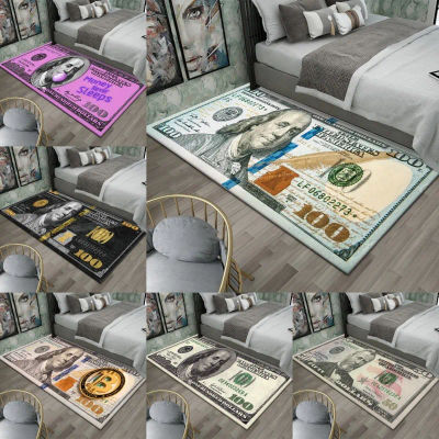 Alfombra colorida con estampado de dinero y dólar creativo, alfombra de área grande para dormitorio, entrada, antideslizante, resistente a las manchas, decoración del hogar