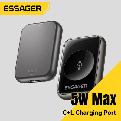 Cargador de reloj inalámbrico magnético Essager para Apple Watch S2-S11 serie SE Ultra Series 5W portátil tipo C/cargador de iluminación