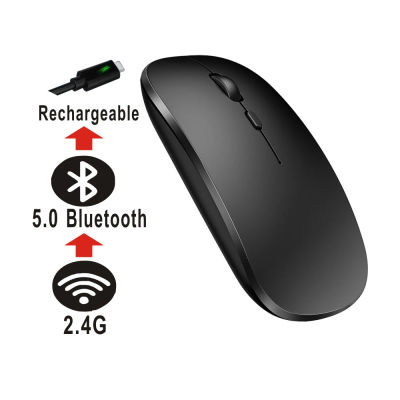 Nuevo ratón para juegos inalámbrico Bluetooth modo Dual silencioso recargable USB 2,4G DPI 1600 ergonomía óptica adecuada para ordenadores portátiles