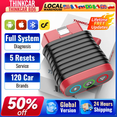 THINKCAR BD6 obd2 escáner Bluetooth diagnóstico de sistema completo 5 función de reinicio herramienta de escaneo de por vida gratis para todos los coches