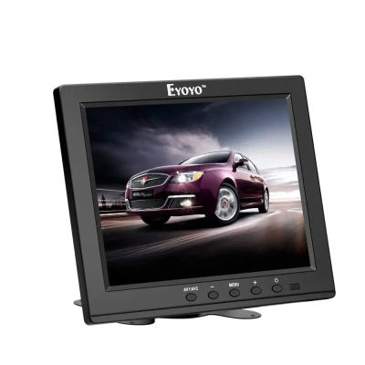 Monitor para cámaras de seguridad Eyoyo de 8 pulgadas, pantalla LCD mini de 1024×768 en formato 4:3, con conexiones HDMI,VGA,BNC, AV y USB; pequeño monitor de vídeo para PC, NVR y Raspberry Pi, con