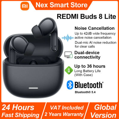 Nuevo Xiaomi REDMI Buds 8 Lite auriculares inalámbricos Bluetooth, 42dB ANC 12.4mm controlador BT5.4 Hasta 36 horas, auriculares de reducción de ruido AI de doble micrófono