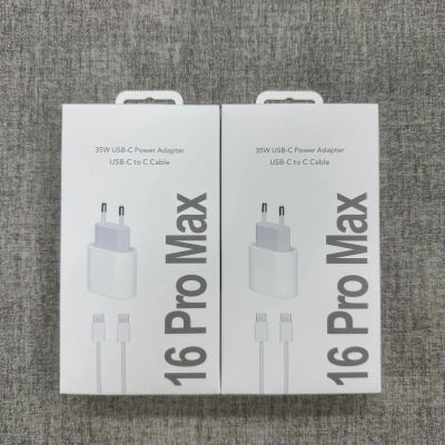 Cargador rápido PD de 35W para iPhone 16, 15, 14 Pro Max, adaptador de cargador de pared de alta velocidad, Cable tipo C, cargador de carga rápida con enchufe europeo