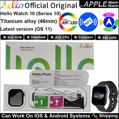 Hello Watch 10 Smartwatch 46mm AMOLED 4G ROM GPS DeepSeek NFC brújula reloj Bluetooth llamada reloj inteligente serie 10 2025 hombres mujeres