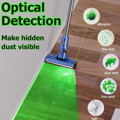 Aspiradora LED lámpara de visualización de polvo impermeable luz láser verde piezas de vacío