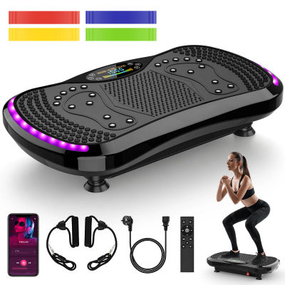 Plataforma Vibratoria de Ejercicio de 200 kg - 9 Modos de Programa de Estimulación Muscular - 1 Altavoz Bluetooth Integrado, Para Entrenamiento de Cuerpo Completo