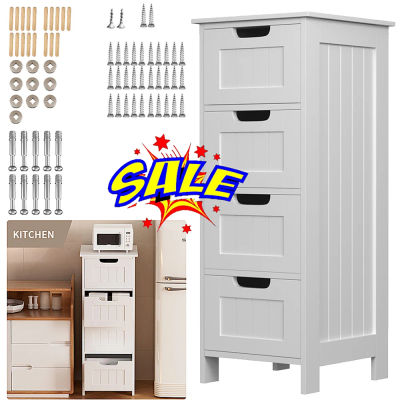 DayPlus-armario de almacenamiento para baño, mueble con 4 cajones, color blanco, para el hogar, W11.8 "x D11.8 xH32.4"