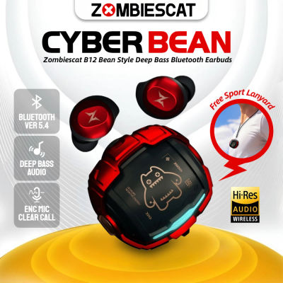 ZOMBIES CAT B12 Bean Design Auriculares invisibles Auriculares deportivos inalámbricos Bluetooth Auriculares intrauditivos de graves profundos con cordón deportivo
