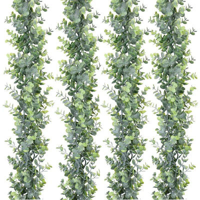 Plantas colgantes falsas de 180cm, enredaderas de eucalipto artificiales, hojas de pared de imitación, plantas de plástico de ratán para el hogar, jardín, fiesta, decoración de boda