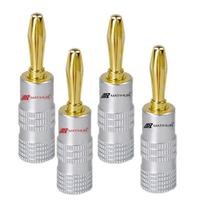 4 Uds Matihur banana plug 24k chapado en oro GD Amp cobre chapado en oro OFC 4mm enchufe amplificador de Audio terminal de enchufe de altavoz