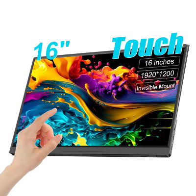 Monitor portátil móvil de 16 pulgadas con pantalla táctil IPS, segunda pantalla de juego, pantalla extendida para computadora portátil con soporte para Xbox/Raspberry Pi