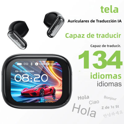 HTC NE68 Auriculares Bluetooth AI Traductor Auriculares LED Pantalla táctil a todo color TWS Auriculares inalámbricos intrauditivos Cómodos
