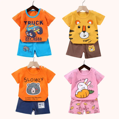 Ropa para madres y niños, conjuntos para niños y niñas, camiseta, pantalones cortos, ropa de verano de algodón de manga corta para bebés, traje para niños pequeños, 2 uds.