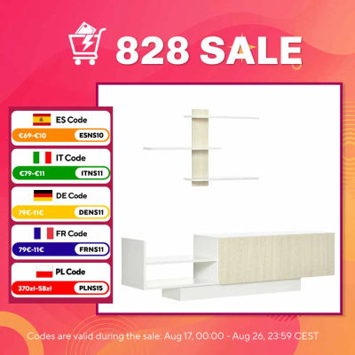 HOMCOM Mueble de Salón para TV con Mesa 150x31,5x40 cm y Estante 95,5x16x60 cm