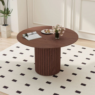 Mesa redonda nórdica, mesa de comedor de madera maciza, organizador, centro de biblioteca, mesa redondeada, balcón, sala de estar, muebles para el hogar