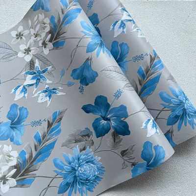 Papel tapiz autoadhesivo de flores y plantas verdes de imitación, papel tapiz de PVC para pared de fondo de TV, decoración del hogar, dormitorio, sala de estar
