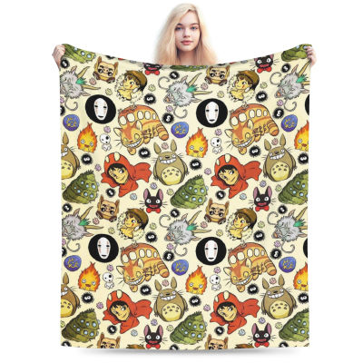 Susuwatari Soot Sprites M-Mantas mononoked Franela Primavera/otoño Aways Princessed Manta para ropa de cama Colcha de dormitorio