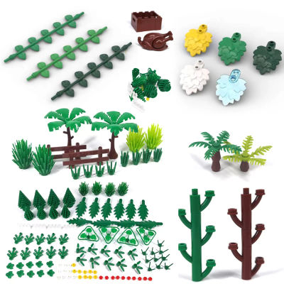 MOC Tree 5058 1747 bosque planta de la selva hojas en capas bloques de construcción 1566 hoja botánica militar flor coco DIY juguetes regalos
