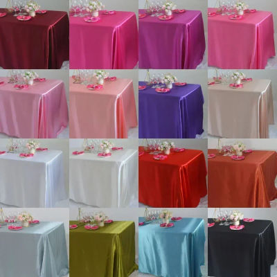 Mantel rectangular de satén para decoración de fiesta de boda, Baby Shower, Navidad, restaurante, banquete, mantel (blanco/rojo)
