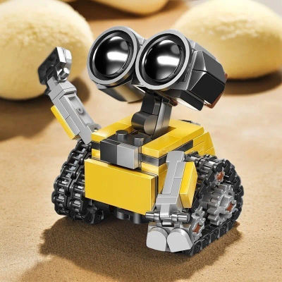 Mini robot de bloques de construcción, modelo MOC, película clásica, paquete de ladrillos DIY, juguete de ensamblaje creativo, juego intelectual para niños, regalo