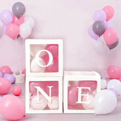 Caja de Globos con Letras para Primer Cumpleaños, Decoraciones para Baby Shower, Caja de Decoración para Cumpleaños de Un Año, Artículos para Fiestas de Boda