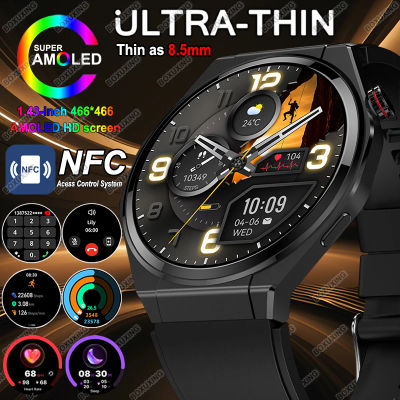Nuevo reloj inteligente ultrafino para hombres y mujeres AMOLED siempre muestra la hora NFC GPS Track 150 + deportes ritmo cardíaco IP68 impermeable llamada Smartwatch