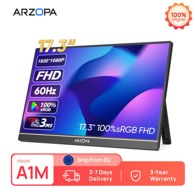 ARZOPA 17,3 ''1080P IPS Monitor portátil para juegos HDMI USB pantalla externa para ordenador portátil soporte para PC/Mac/teléfono/Xbox/Switch/PS