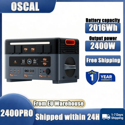 Estación de Energía Portátil OSCAL PowerMax2400Pro 2016Wh 2400W, Generador para Exteriores, Más de 3500 Ciclos, LiFePO4, Carga Rápida en 1.2H, Altavoces Duales