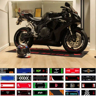 Alfombra de exhibición de poliéster antideslizante para motocicletas, alfombra de cabecera, alfombra de exhibición personalizada, alfombra para garaje, alfombra para vehículos eléctricos de carreras