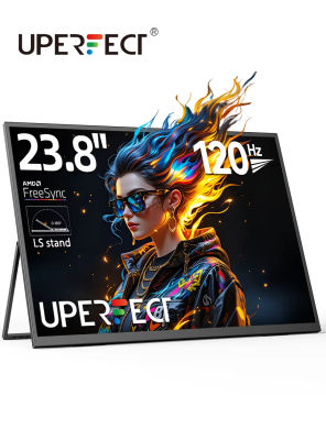 Monitor UPERFECT UGame de 23,8 pulgadas, 1080P, 120 Hz, para juegos de Xbox Series X/S, PS5, Switch, pantalla grande VESA para portátil, USB C/HDMI, segunda pantalla con altavoces, extensor de