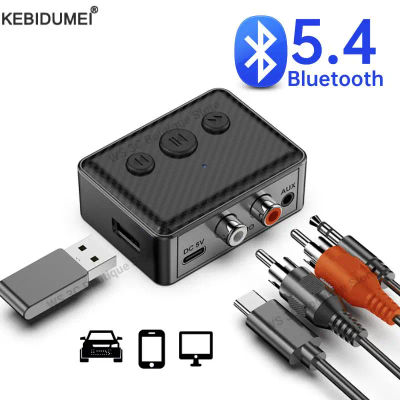 Receptor de Audio Bluetooth 5,4, adaptador inalámbrico USB AUX RCA de 3,5mm con micrófono, compatible con reproducción de disco en U para Kit de coche, amplificador de altavoz